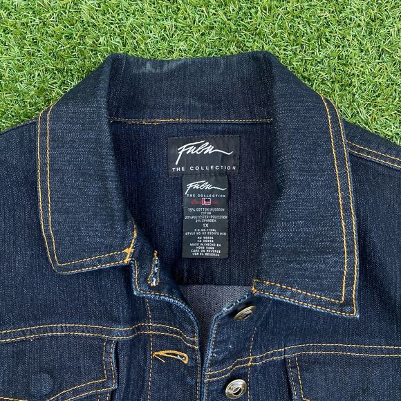 FUBU The Collection 2000's Women's Y2K Denim Jean Jacket - Picture 2 of 6